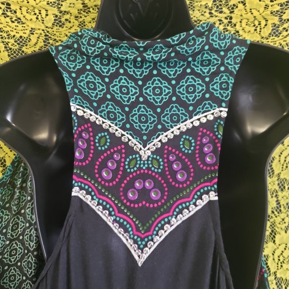 Embroidered Butterfly Tapestry Print Kimono Vest Cover Up - Picture 6 of 6